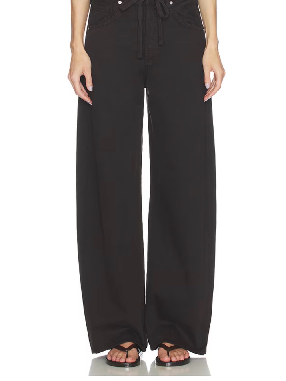 Citizens Of Humanity Brynn Drawstring Trousers Black Linen